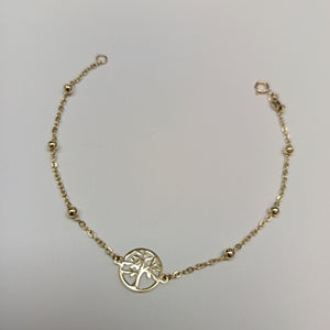 PULSERA TEJIDO ESPECIAL ARBOL 14K 18 CM 1.7 GR (NUEVO)
