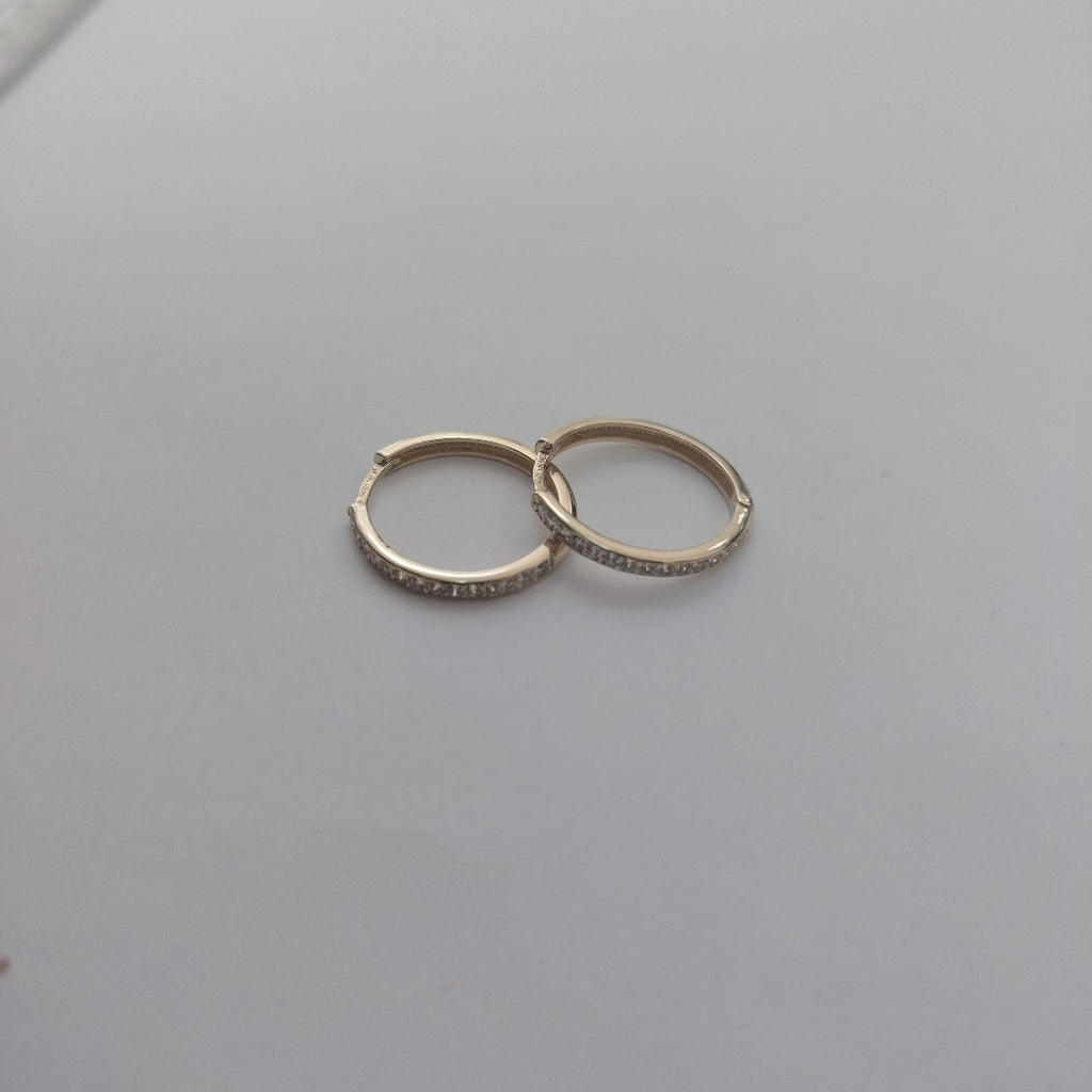 ARETES ARRACADAS C CIRCONIAS 14K 2.1 GR (NUEVO)