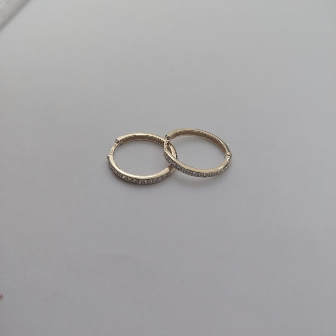 ARETES ARRACADAS C CIRCONIAS 14K 2.1 GR (NUEVO)