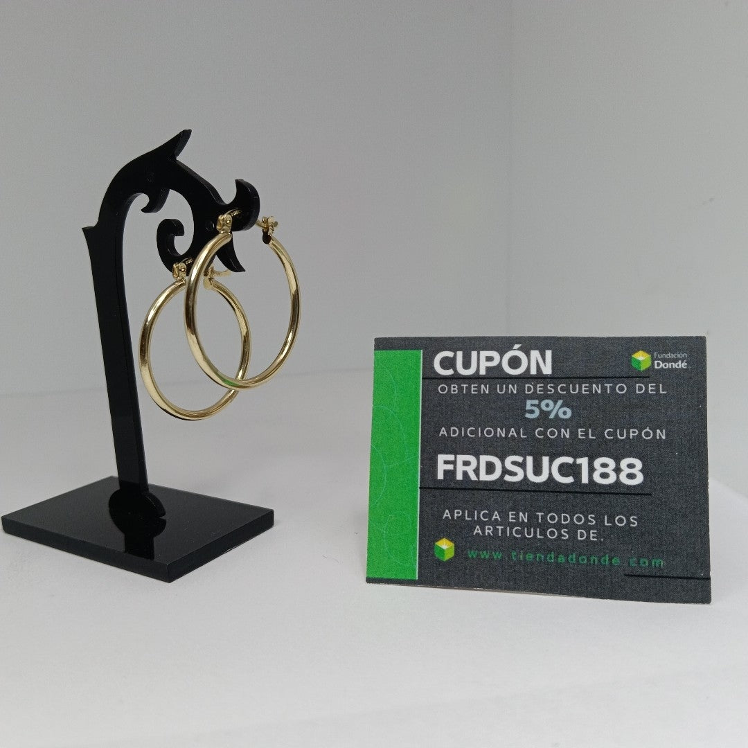 ARETES TEJIDO ARRACADAS LISAS 14K 1.5 GR (NUEVO)