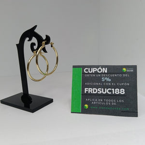ARETES TEJIDO ARRACADAS LISAS 14K 1.5 GR (NUEVO)
