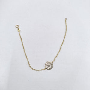PULSERA TEJIDO ESPECIAL CON MANDALA 14K 18 CM 1.3 GR (NUEVO)