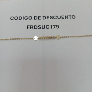 PULSERA TEJIDO ESPECIAL CON BOLITAS 14K 18 CM 1.8 GR (NUEVO)