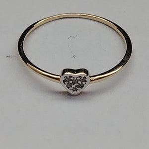 ANILLO ANILLITO CORAZON C CIRCONIA 14K 7 TALLA 0.8 GR (NUEVO)