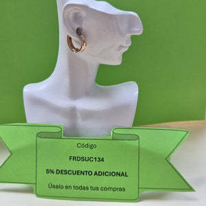 ARETES PAR ORO 14 K 1 GRMS (SEMINUEVO)