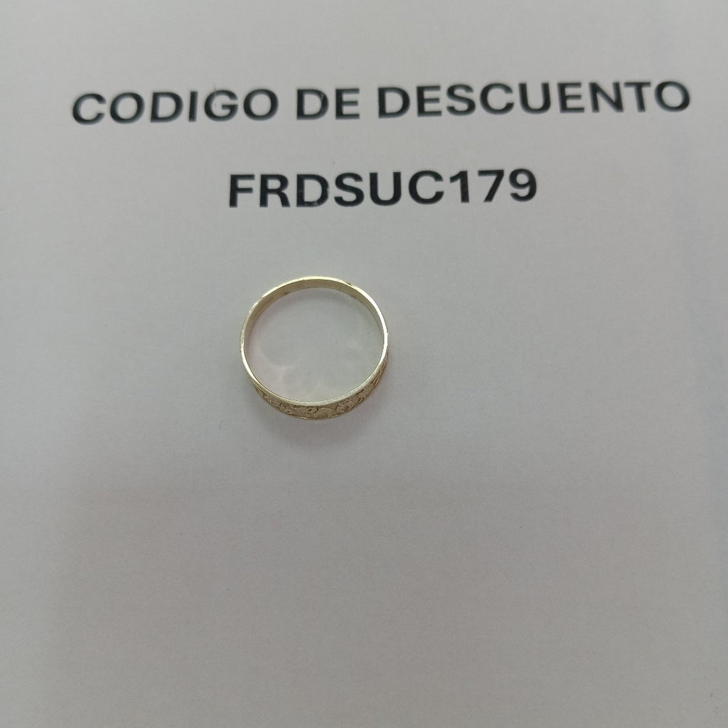ANILLOS ARGOLLA DE LA SUERTE 10K TALLA 7 1.1 GR (NUEVO)