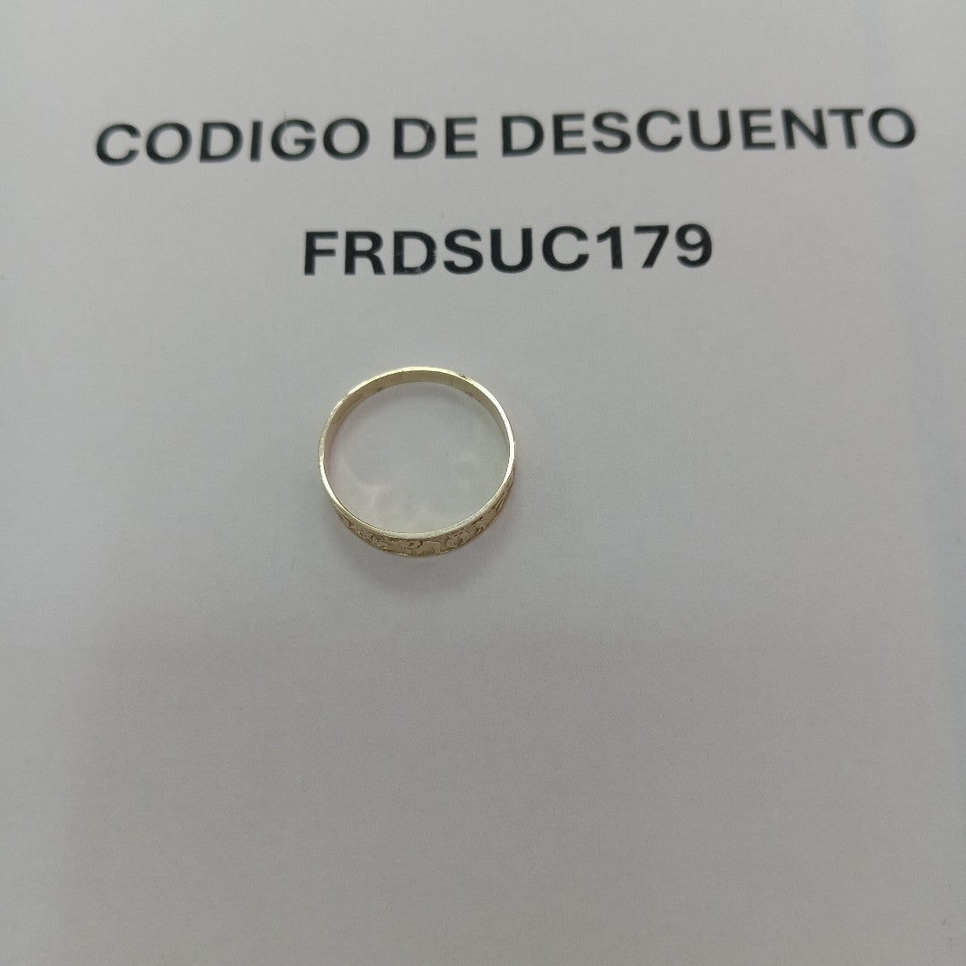 ANILLOS ARGOLLA DE LA SUERTE 10K TALLA 7 1.1 GR (NUEVO)