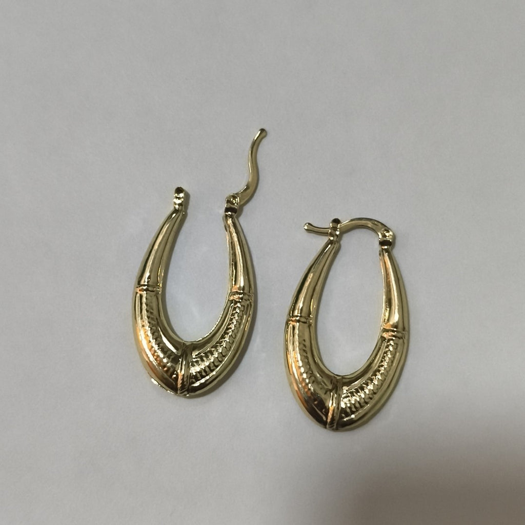 ARETES ARRACADAS ESTRIADAS 14K 2.6 GR (NUEVO)
