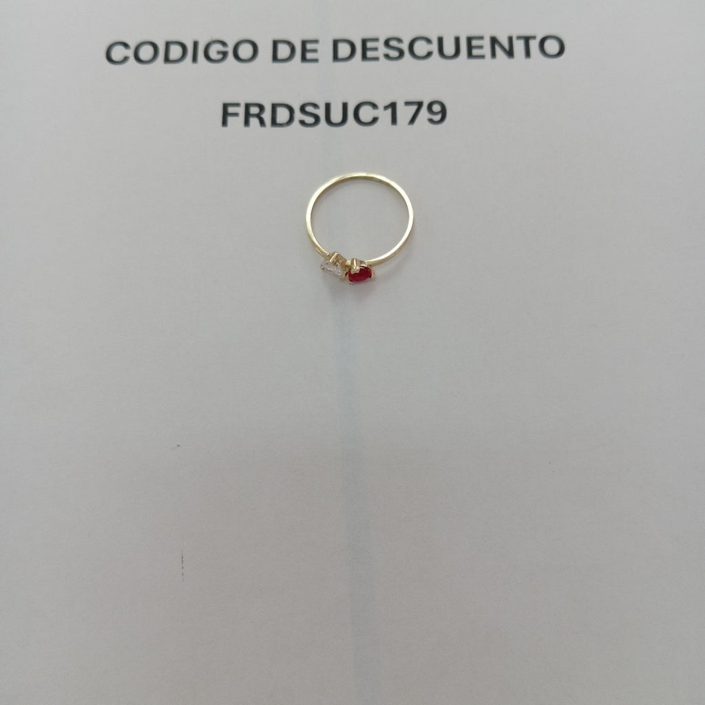 ANILLOS CON CIRCONIA T PIEDRA DE COLOR 14K TALLA 7 1 GR (NUEVO)