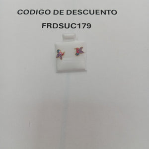 BROQUELES BROQUEL FIG COLIBRI ESMALTE ROSA 14K 0.2138 GR (NUEVO)