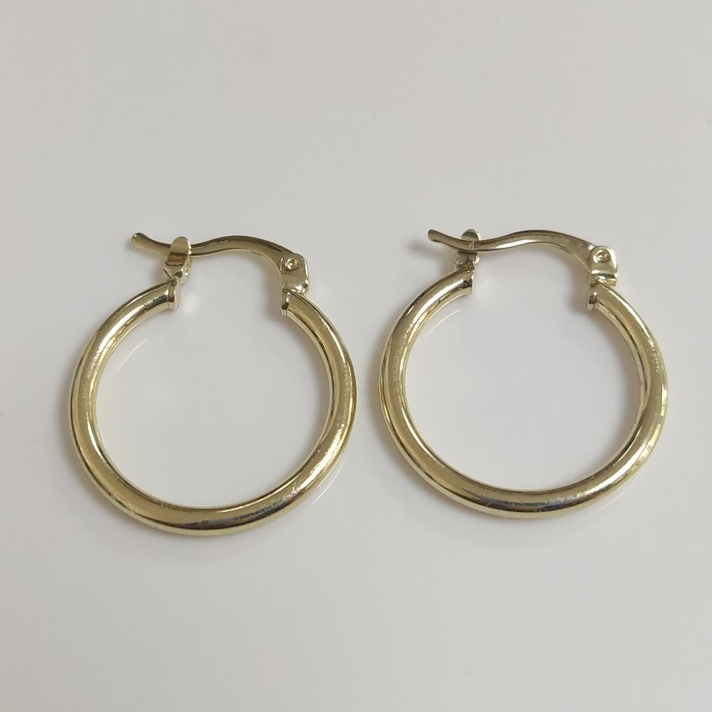 ARETES TEJIDO ARRACADAS LISAS 14K 1.2 GR (NUEVO)