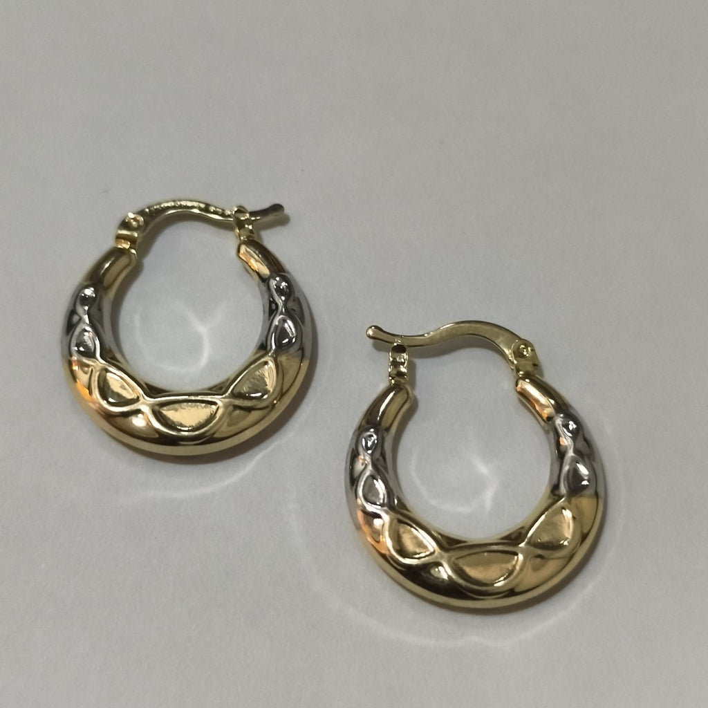 ARETES ARRACADAS COMBINADAS CON INFINITO 14K 2.2 GR (NUEVO)