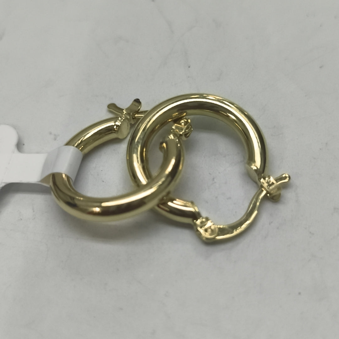ARETES TEJIDO ARRACADAS LISAS 14K 1.7 GR (NUEVO)