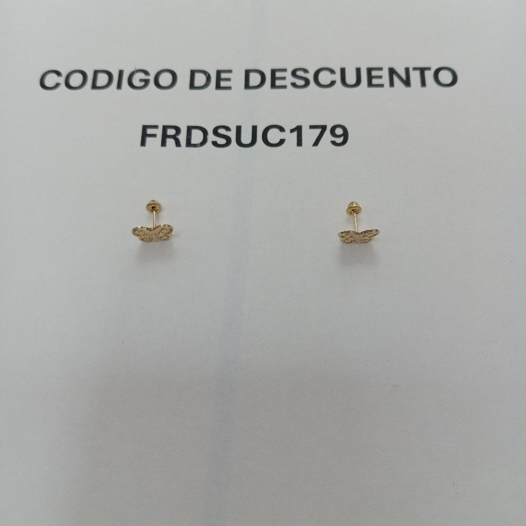 BROQUELES BROQUEL FIG MARIPOSA 14K 0.2668 GR (NUEVO)