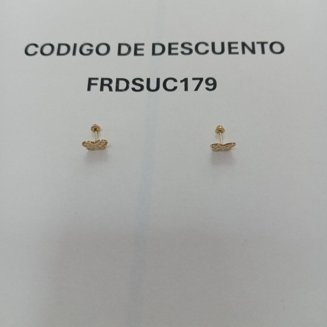 BROQUELES BROQUEL FIG MARIPOSA 14K 0.2668 GR (NUEVO)