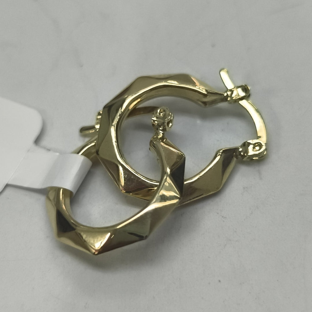 ARETES TEJIDO ARRACADAS FACETADAS 14K 1.7 GR (NUEVO)
