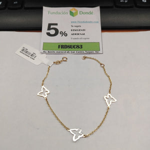PULSERA ESPECIAL C MARIPOSAS 14K 18 CM 1.7 GR (NUEVO)