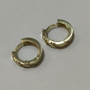 ARETES HUGGIES CON CIRCONIAS 14K 2.3 GR (NUEVO)