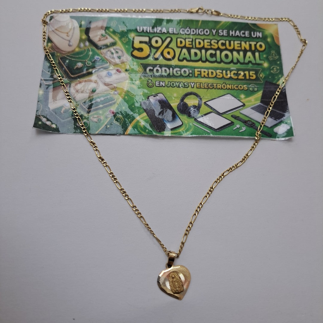CADENA, MEDALLA RELIGIOSA ORO 10 K 1.9 GRMS (SEMINUEVO)
