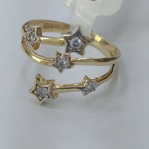 ANILLOS ANILLITO FIG ESTRELLA CON CIRCNIAS 10K TALLA 8 2.6 GR (NUEVO)
