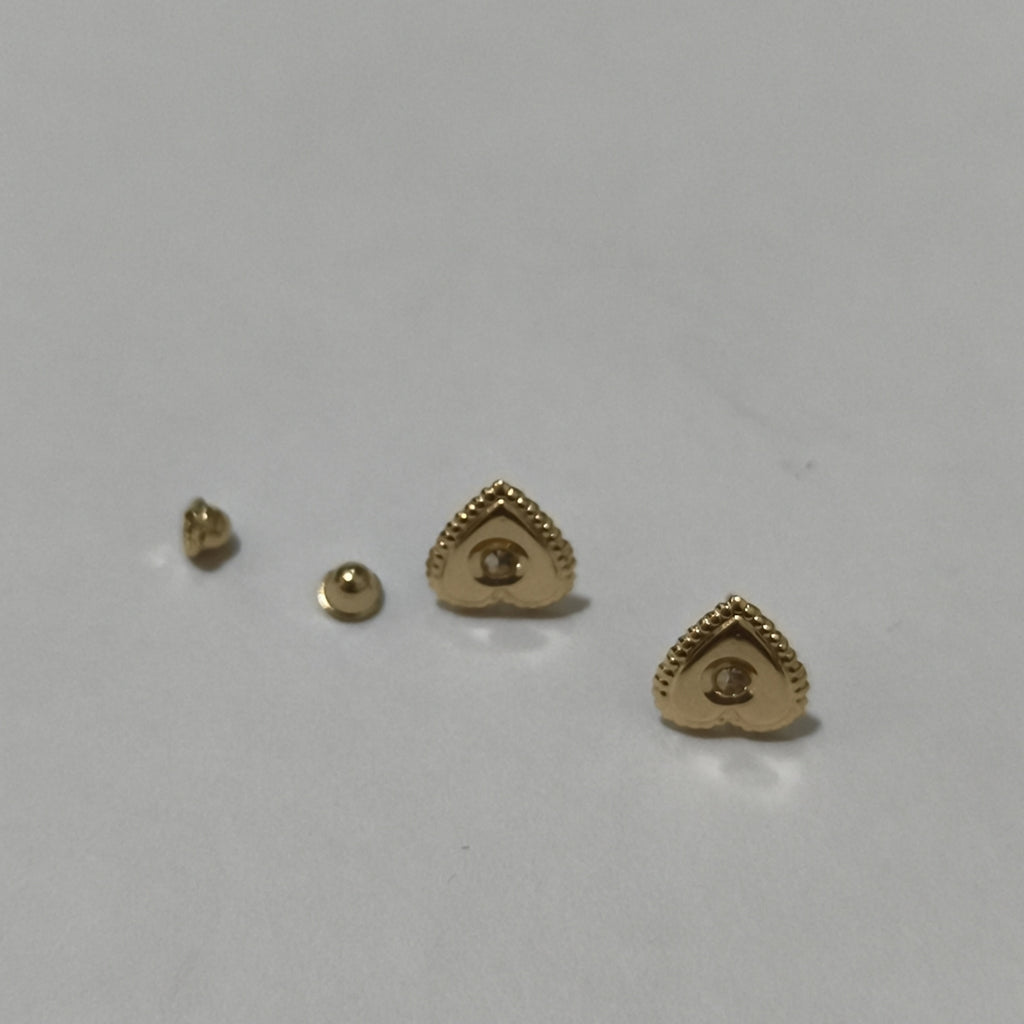 BROQUELES BROQUEL FIG CORAZON C CIRCONIA 14K 0.2614 GR (NUEVO)