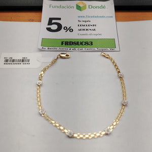 PULSERA ESPECIAL C FLORES 14K 18 CM 2.9 GR (NUEVO)