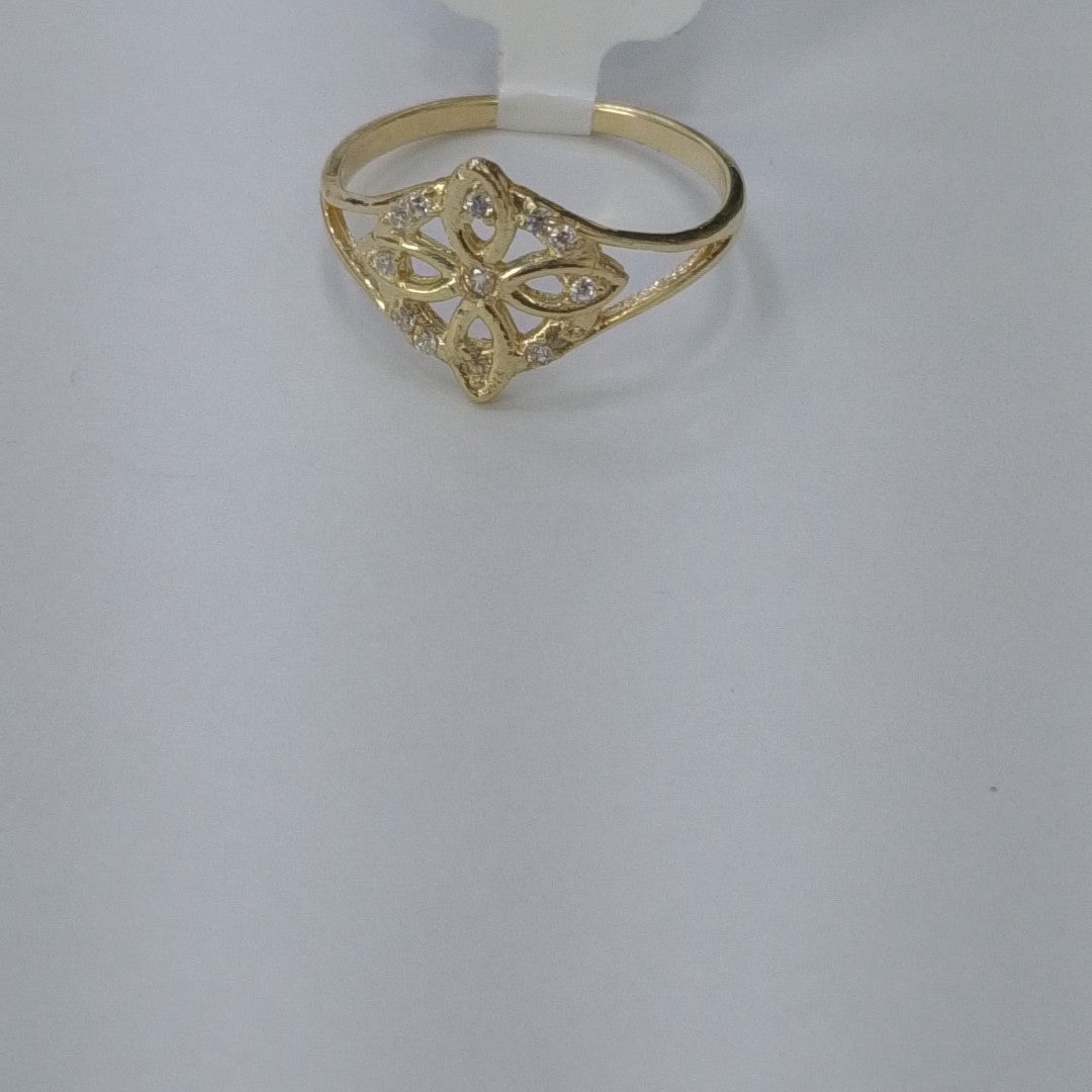 ANILLOS ANILLITO FIG NUDO DE BRUJA CON CIRCONIAS 10K TALLA 8 1.7 GR (NUEVO)