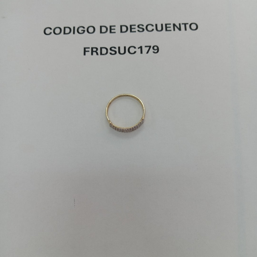 ANILLO ANILLITO C CIRCONIAS 14K 9 TALLA 1.5 GR (NUEVO)