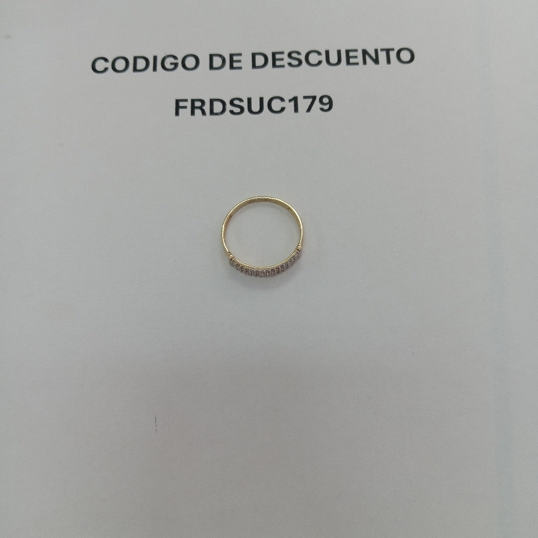 ANILLO ANILLITO C CIRCONIAS 14K 9 TALLA 1.5 GR (NUEVO)