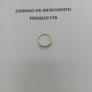 ANILLO ANILLITO C CIRCONIAS 14K 9 TALLA 1.5 GR (NUEVO)