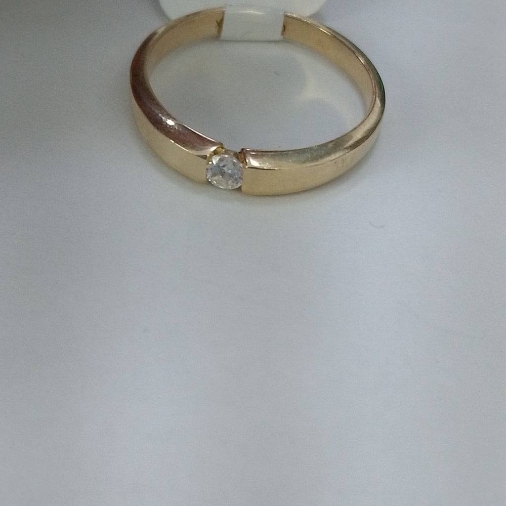 ANILLO ANILLITO SOLITARIO C CIRCONIA 14K 7 TALLA 2.7 GR (NUEVO)