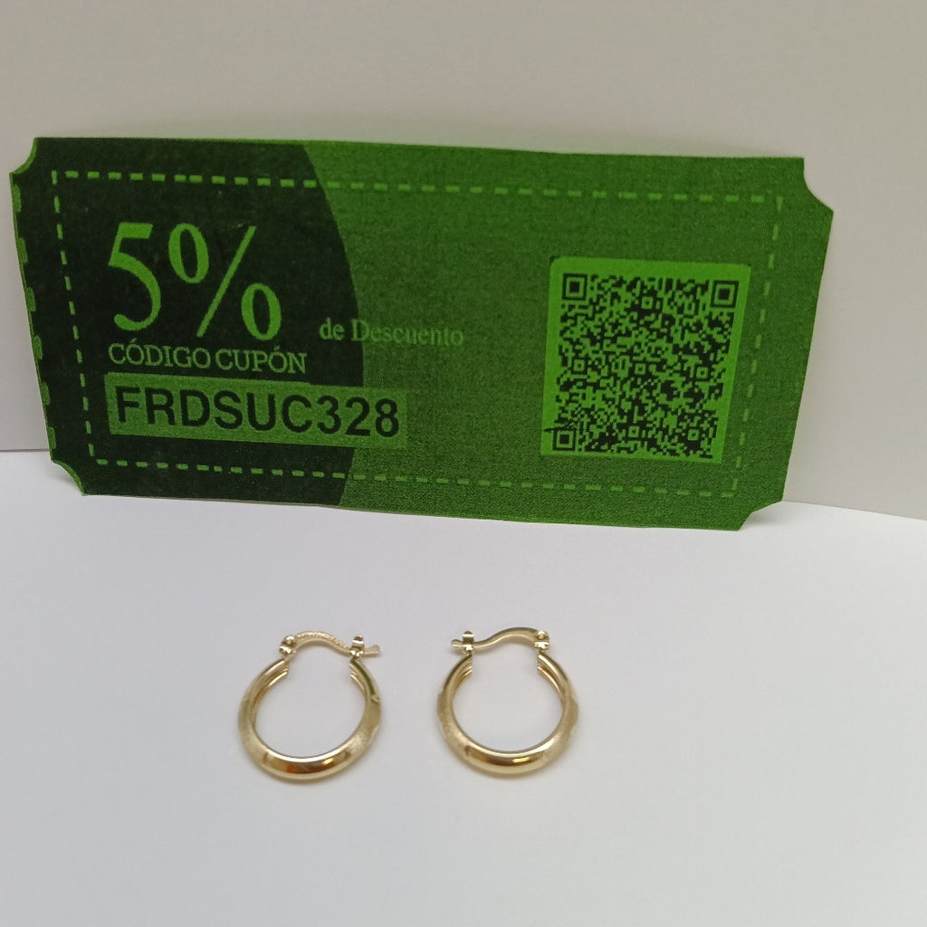 ARETES TEJIDO ARRACADA SATINADA 14K 2.6 GR (NUEVO)