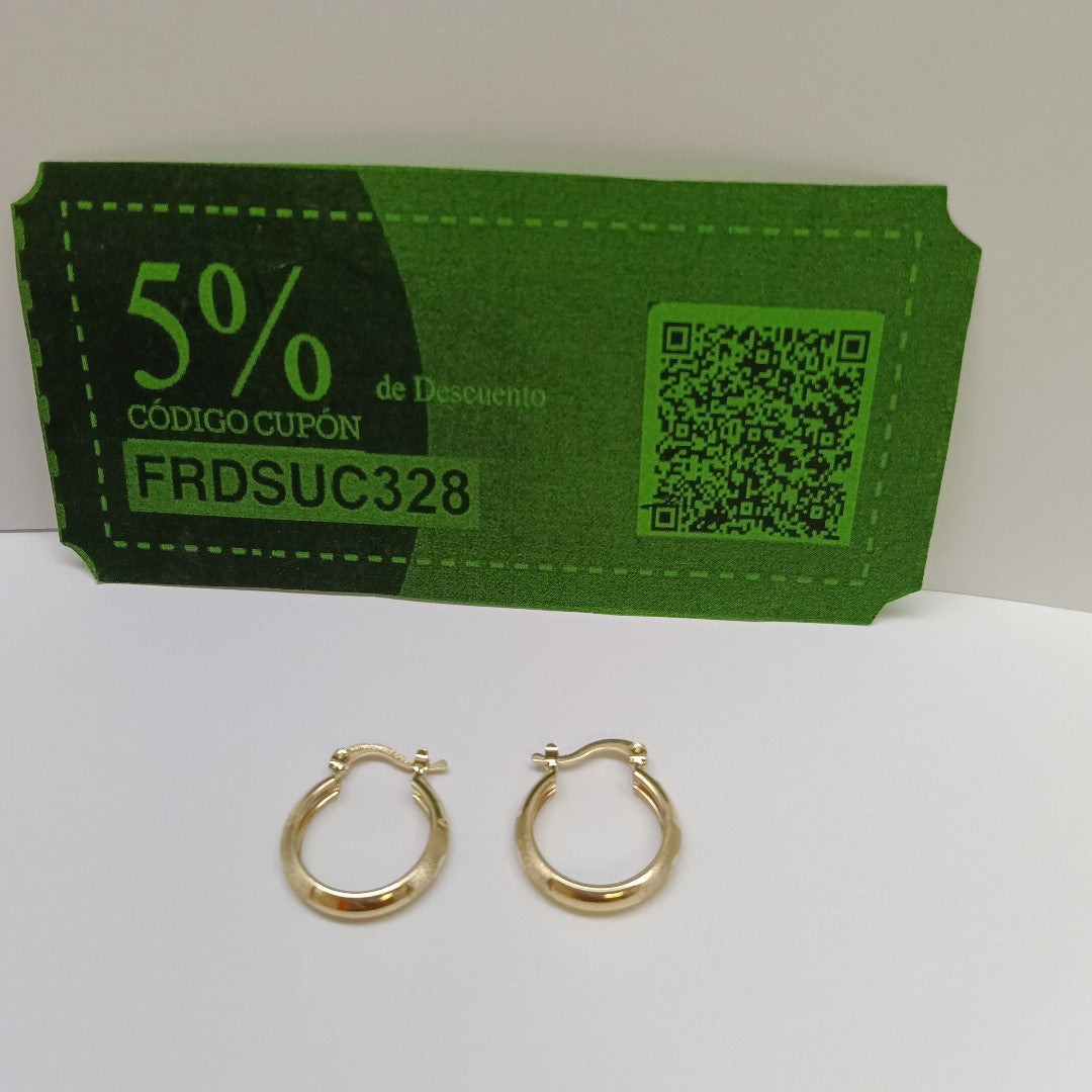 ARETES TEJIDO ARRACADA SATINADA 14K 2.6 GR (NUEVO)