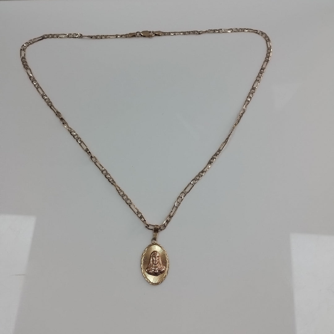 CADENA,MEDALLA RELIGIOSA ORO,ORO COMBINADO 14 K 7,30 GRMS (SEMINUEVO)