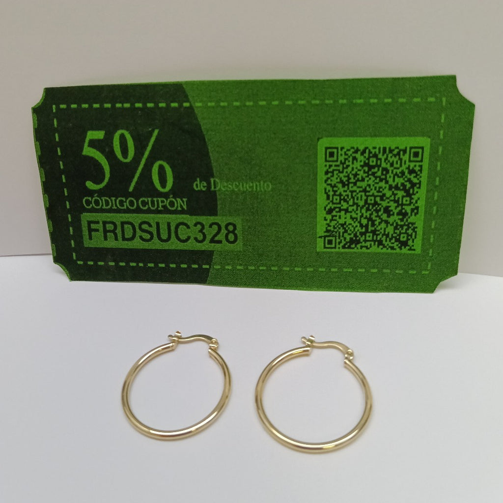 ARETES TEJIDO ARRACADAS LISAS 14K 1.5 GR (NUEVO)