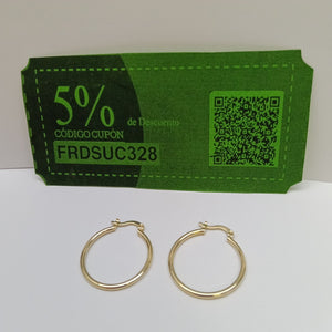 ARETES TEJIDO ARRACADAS LISAS 14K 1.5 GR (NUEVO)