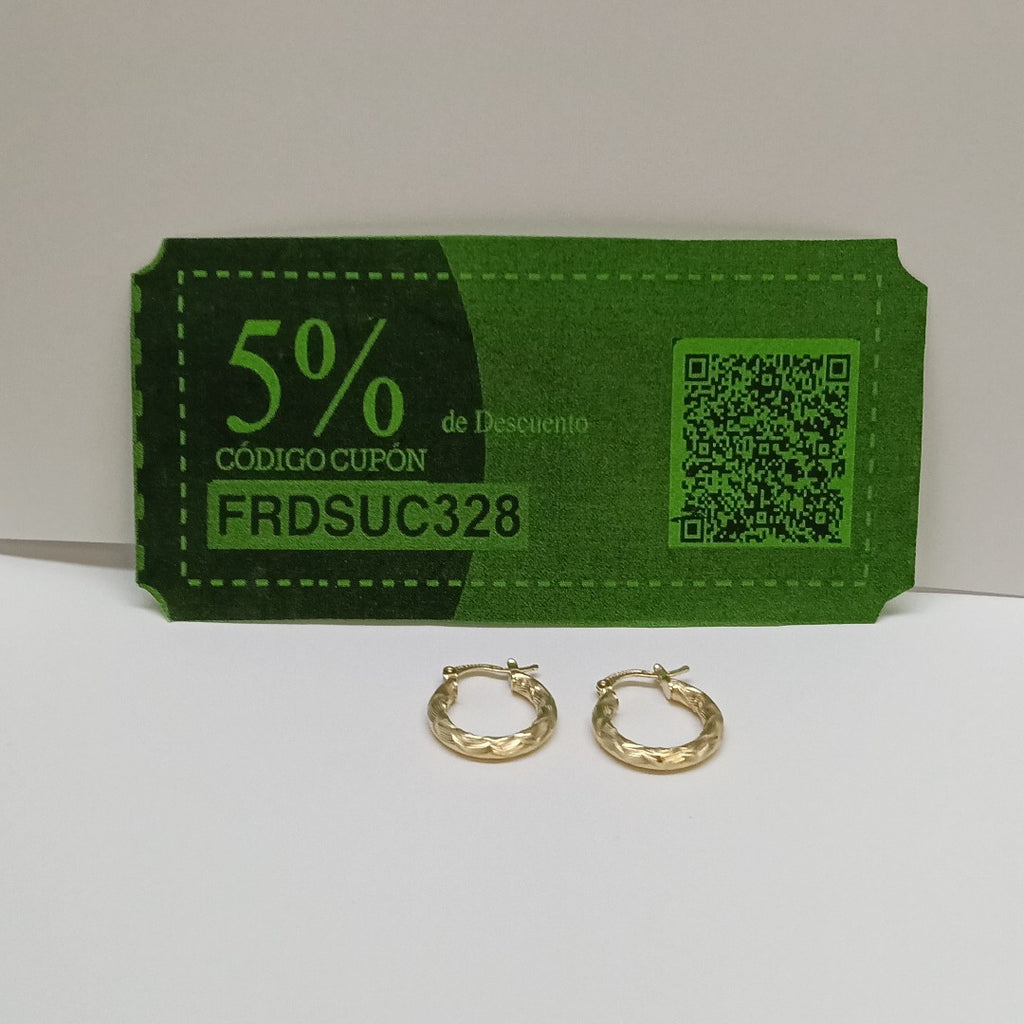 ARETES TEJIDO ARRACADAS ASTRIADAS 14K 2.1 GR (NUEVO)