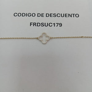 PULSERA TEJIDO ESPECIAL C CIRCONIAS 14K 18 CM 1.8 GR (NUEVO)