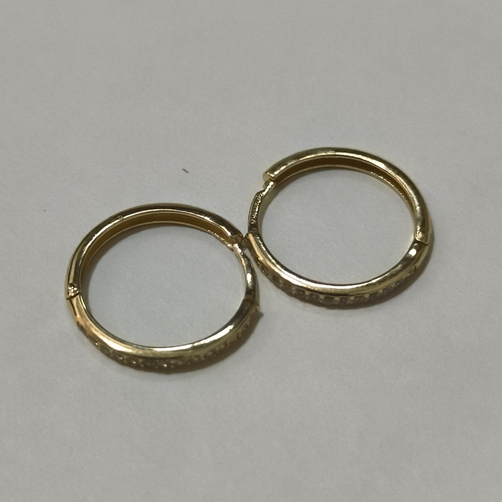 ARETES ARRACADAS C CIRCONIAS 14K 2 GR (NUEVO)