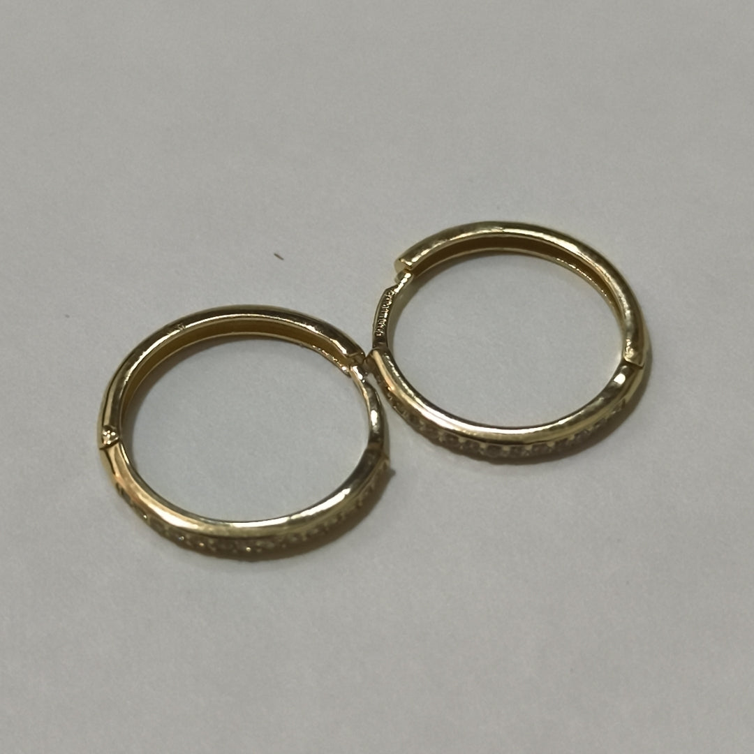 ARETES ARRACADAS C CIRCONIAS 14K 2 GR (NUEVO)