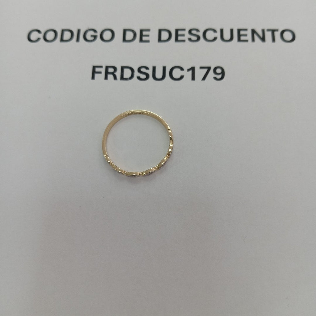 ANILLO ANILLITO FIG C CIRCONIAS 14K 9 TALLA 1.2 GR (NUEVO)
