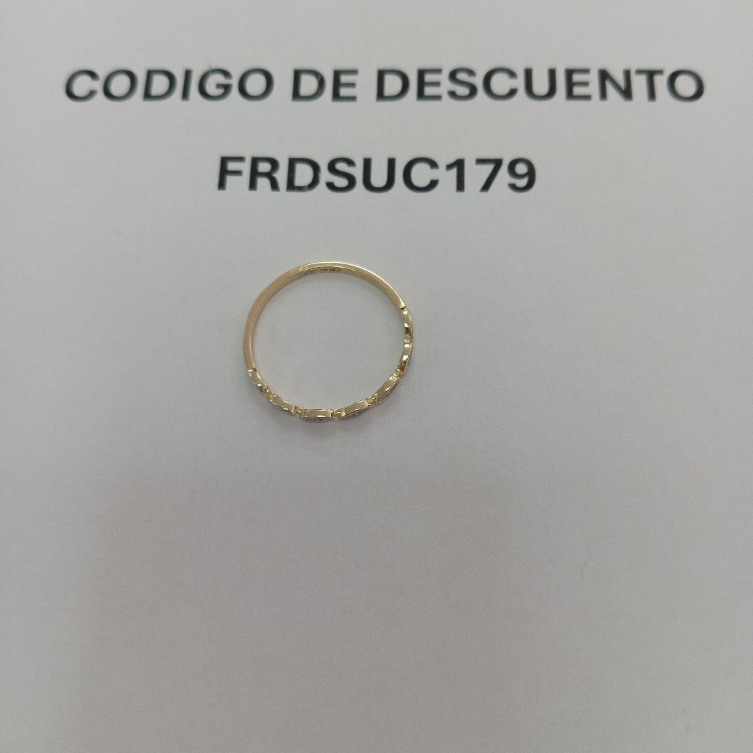 ANILLO ANILLITO FIG C CIRCONIAS 14K 9 TALLA 1.2 GR (NUEVO)