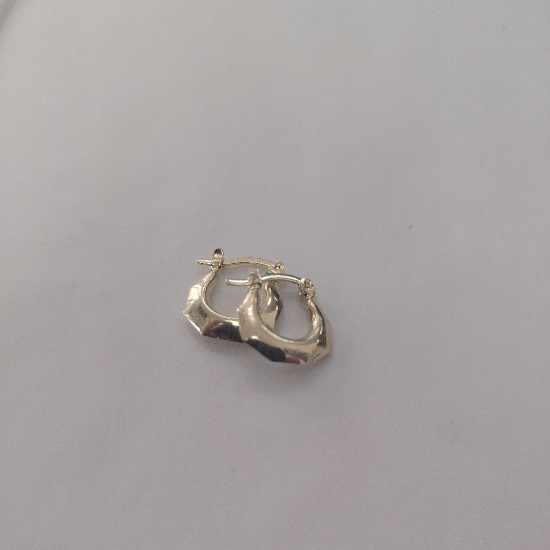 ARETES TEJIDO ARRACADA FACETADA 14K 1.3 GR (NUEVO)