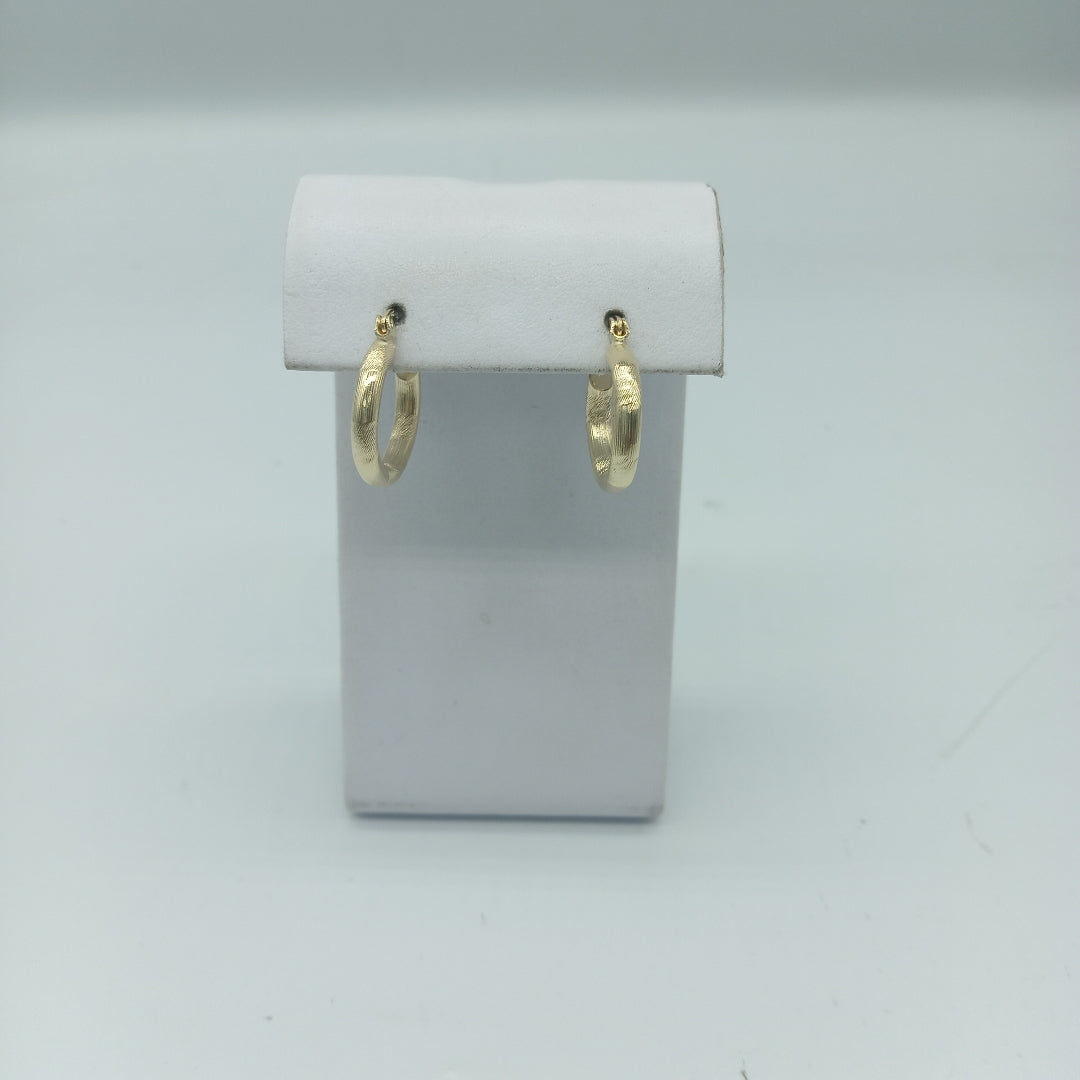 ARETES TEJIDO ARRACADAS CON DISEÑO 14K 2.7 GR (NUEVO)