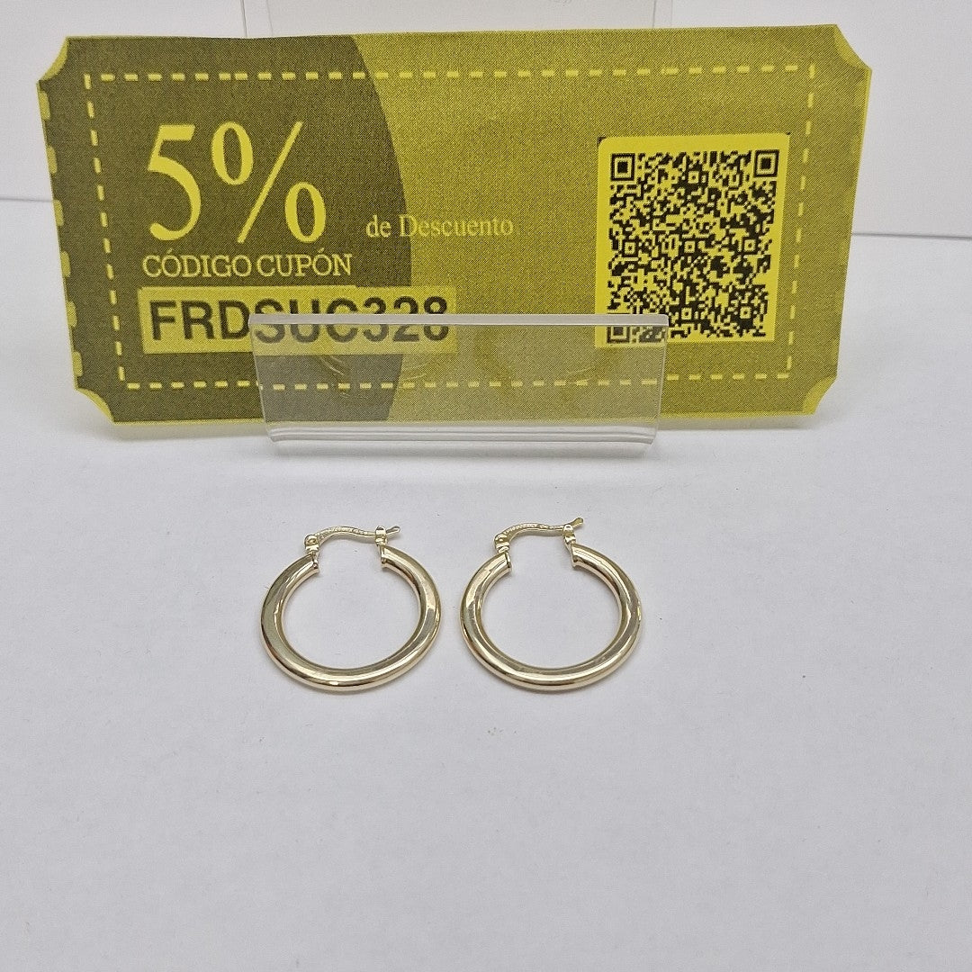 ARETES TEJIDO ARRACADA LISA 14K 2 GR (NUEVO)