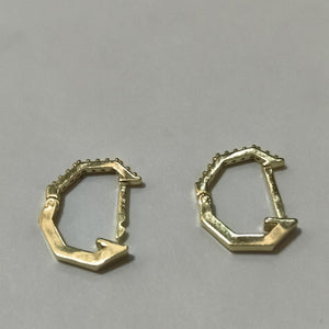 ARETES HUGGIES C CIRCONIAS 14K 1.7 GR (NUEVO)