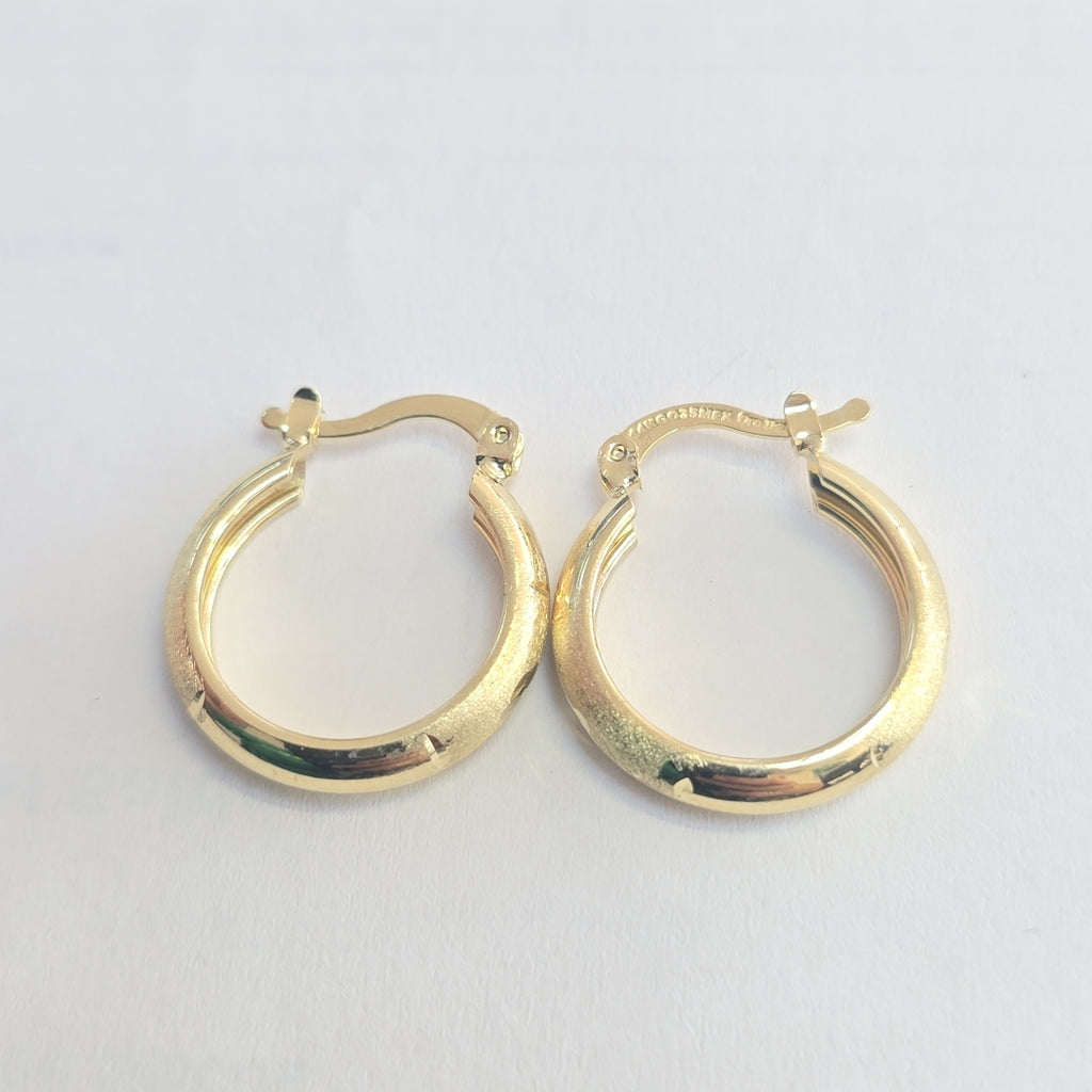 ARETES TEJIDO ARRACADA SATINADA 14K 2.6 GR (NUEVO)