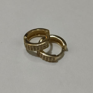 ARETES HUGGIES C CIRCONIA 14K 2.2 GR (NUEVO)