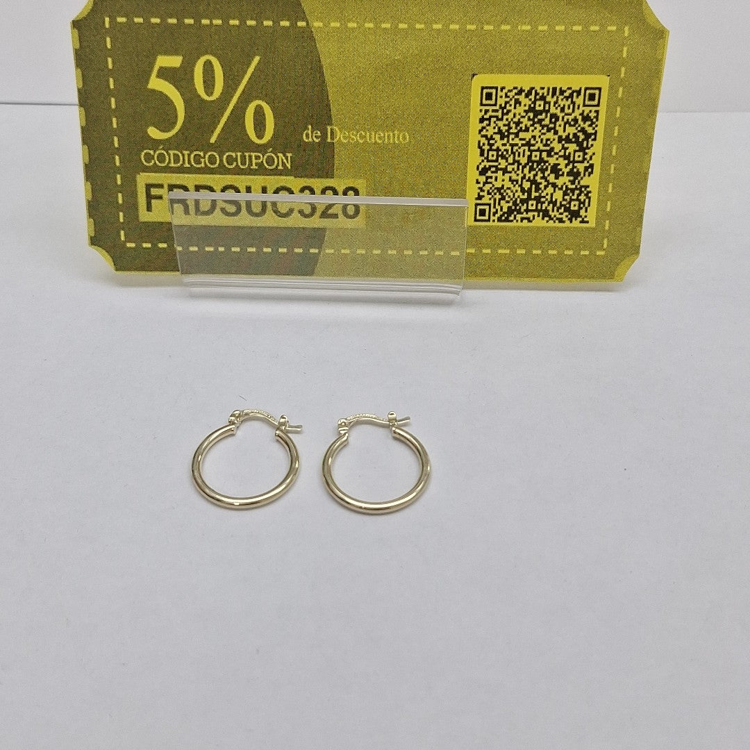 ARETES TEJIDO ARRACADAS LISAS 14K 1.2 GR (NUEVO)