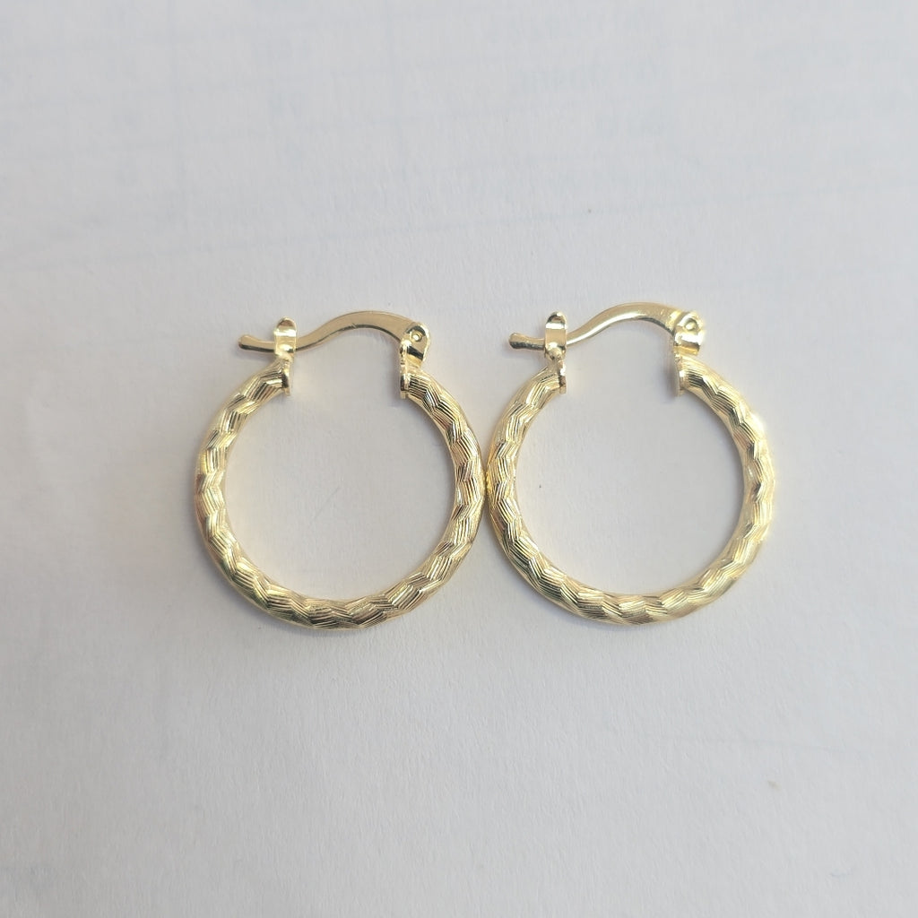 ARETES ARRACADAS LABRADAS 14K 2 GR (NUEVO)